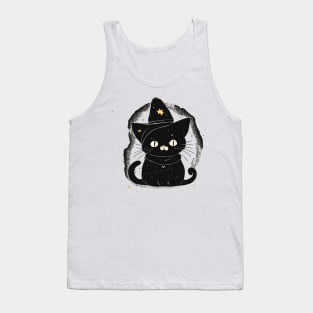 Cute black Halloween kitty in a hat Tank Top